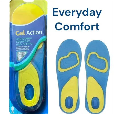 Gel Insole Shoe Boot Inserts Orthotic Arch Support Pad Shock Absorption Insoles