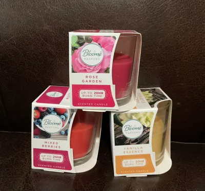 3Pc Scented Candles In Glass Jar Fragrance Aromatic 20 Hr Burn Time