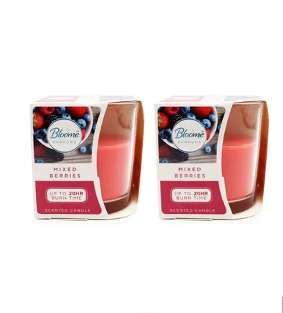 2 Pc Scented Candles In Glass Jar Fragrance Aromatic 20 Hr Burn Time
