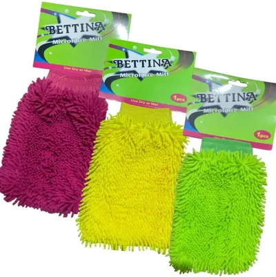 Microfibre Mitt Cleaning Wet And Dry Surfaces Car Wash Furniture,Random Colour