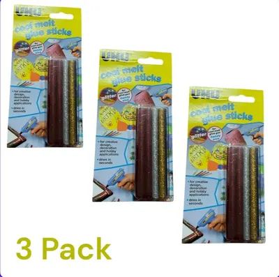 3 x14pc Glitter Glue Sticks Hot Melt Glue Gun Schools Craft 5 colours,7mmX 100mm
