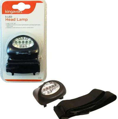 KINGAVON 5 LED HEADTORCH HEAD LAMP TORCH CAMPING