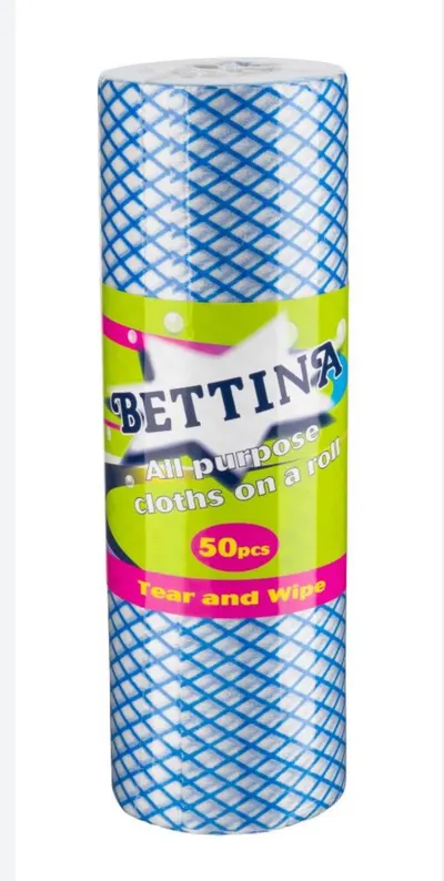 50 Pc Bettina Super Absorbent  All Purpose - Tear & Wipe Cloths Roll