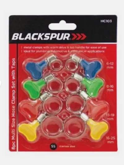 8 Piece Multi Size Hose Clamp Set With Thumbscrews 4 Sizes Adjustable Plumbing
