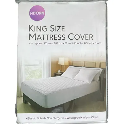 KING WATERPROOF MATTRESS PROTECTOR COVER MACHINE WASHABLE NON-ALLERGENIC
