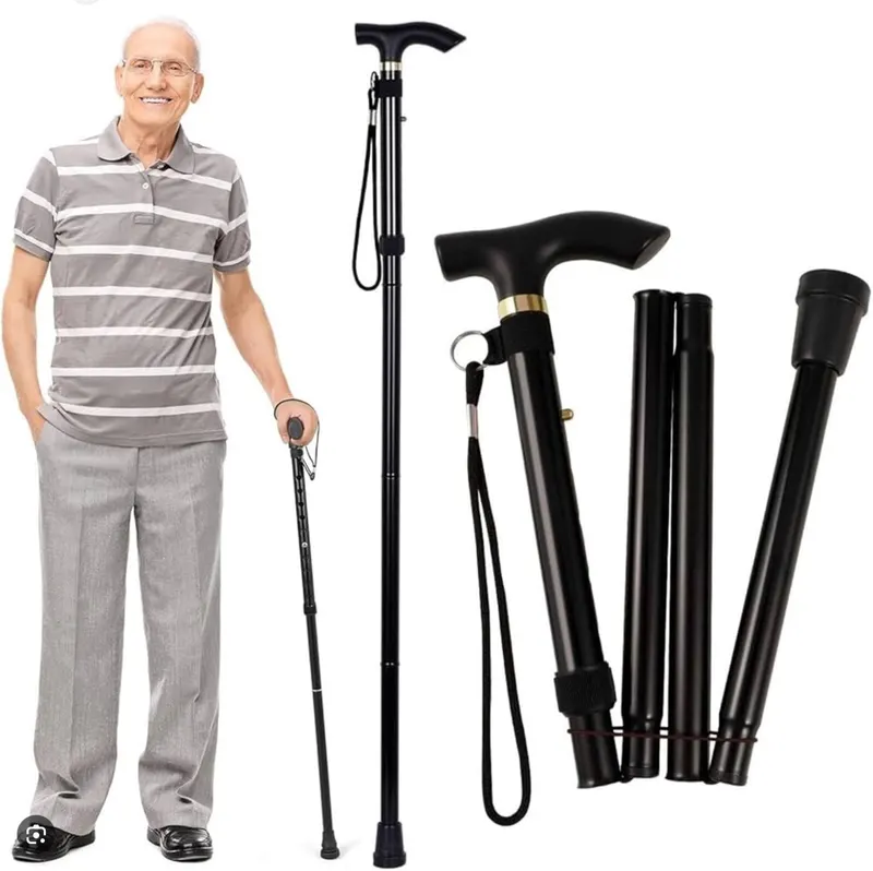 Adjustable Folding Walking Stick Cane Lightweight Mobility Collapsible Sticks