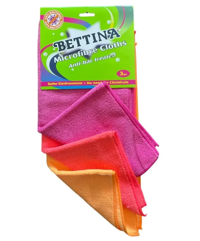 3Pc Bettina Anti-bac Microfibre Kitchen & Home Cleaning Cloth