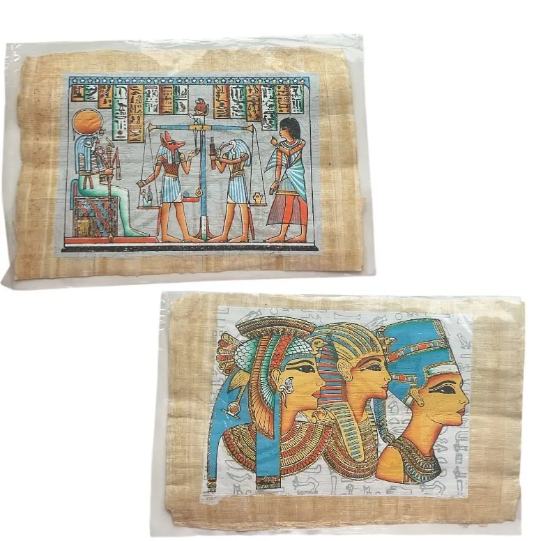 2Pc Egyptian Printed On Papyrus History Unique Gifts & Ancient Art Ancient Egypt