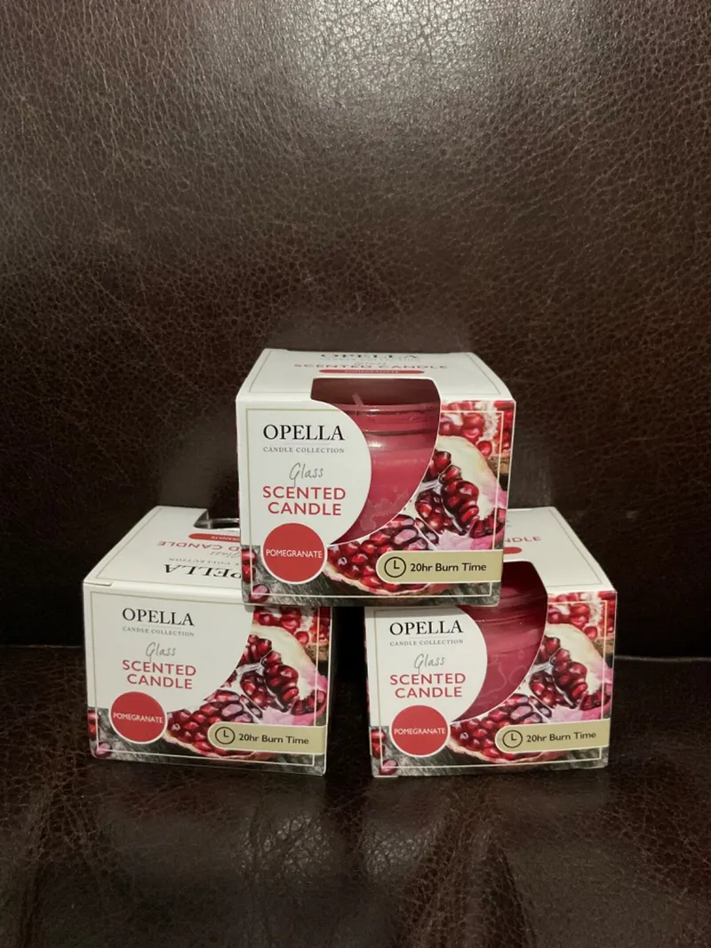 3Pc Opella scented candle, Glass Jar upto 20 Hours burn for Home