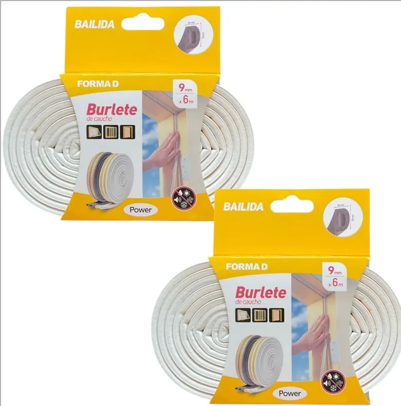 2 x 6M Rubber Seal Weather Strip Foam Sticky Tape Door Window Draught Excluder