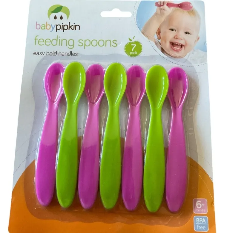 7Pc  BABY FEEDING SPOONS BABY PIPKIN CHILD KIDS TODDLER FEEDING CUTLERY SPOONS